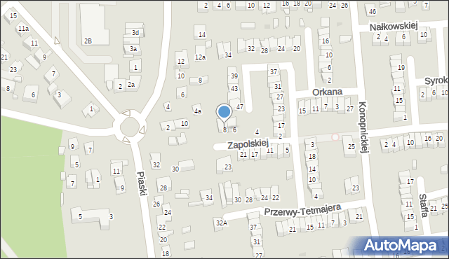 Ostrowiec Świętokrzyski, Zapolskiej Gabrieli, 8, mapa Ostrowiec Świętokrzyski