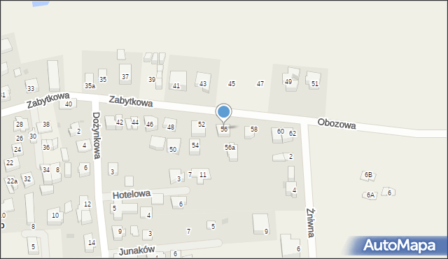 Ostrowo, Zabytkowa, 56, mapa Ostrowo