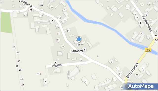 Ostrowy nad Okszą, Zadworna, 10, mapa Ostrowy nad Okszą