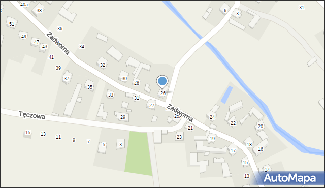 Ostrowy nad Okszą, Zadworna, 26, mapa Ostrowy nad Okszą