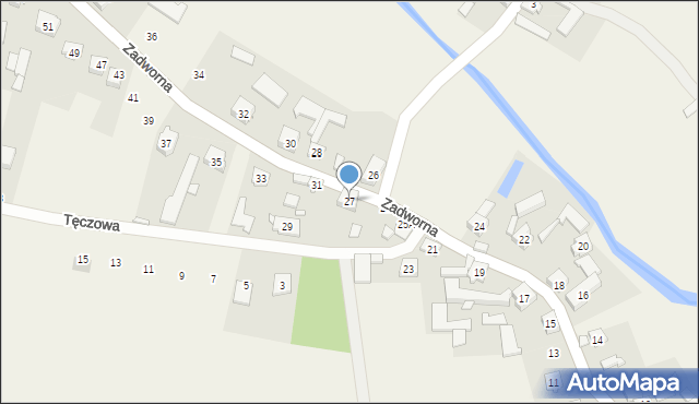 Ostrowy nad Okszą, Zadworna, 27, mapa Ostrowy nad Okszą