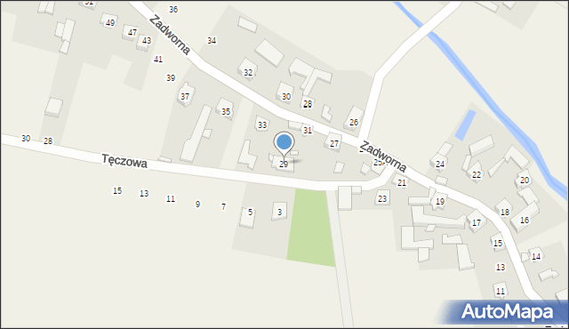 Ostrowy nad Okszą, Zadworna, 29, mapa Ostrowy nad Okszą