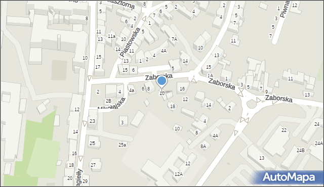 Oświęcim, Zaborska, 10, mapa Oświęcimia