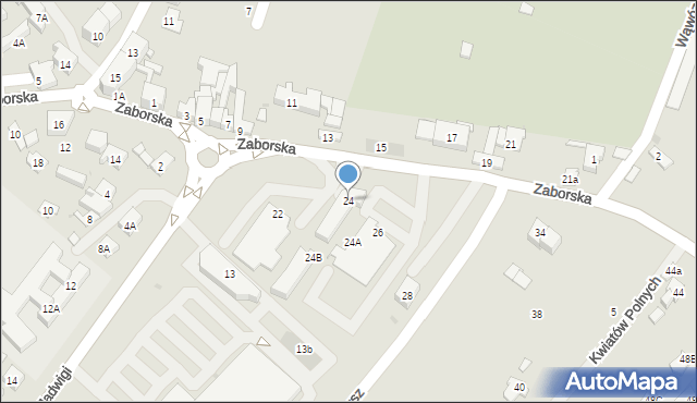 Oświęcim, Zaborska, 24, mapa Oświęcimia