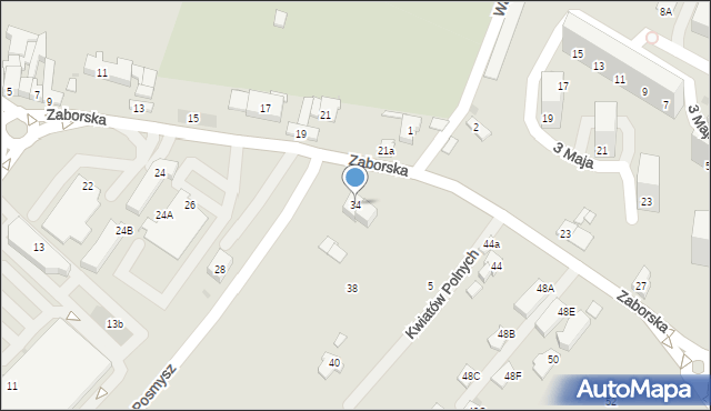 Oświęcim, Zaborska, 34, mapa Oświęcimia