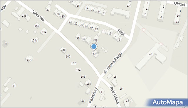 Oświęcim, Zaborska, 53, mapa Oświęcimia