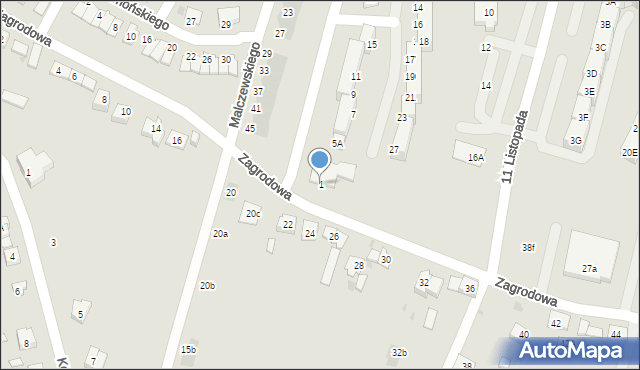 Oświęcim, Zagrodowa, 1, mapa Oświęcimia