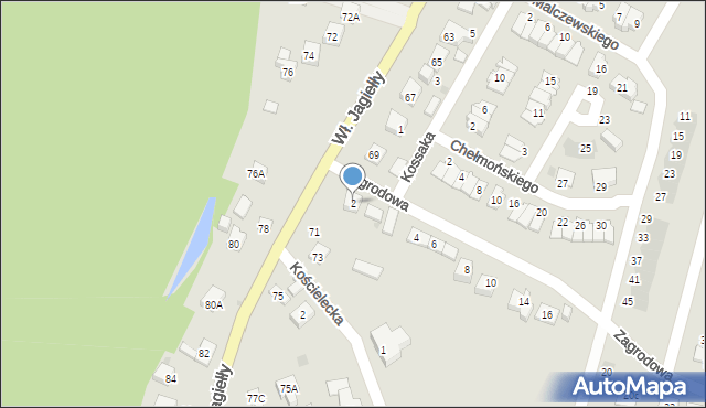 Oświęcim, Zagrodowa, 2, mapa Oświęcimia