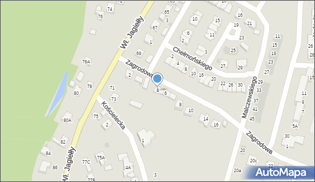 Oświęcim, Zagrodowa, 4, mapa Oświęcimia