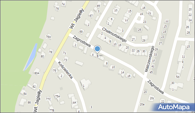 Oświęcim, Zagrodowa, 6, mapa Oświęcimia