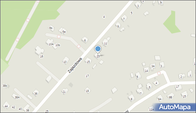 Oświęcim, Zajazdowa, 13, mapa Oświęcimia