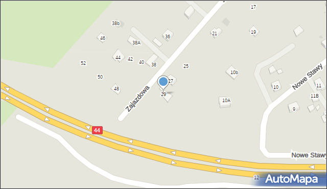 Oświęcim, Zajazdowa, 29, mapa Oświęcimia