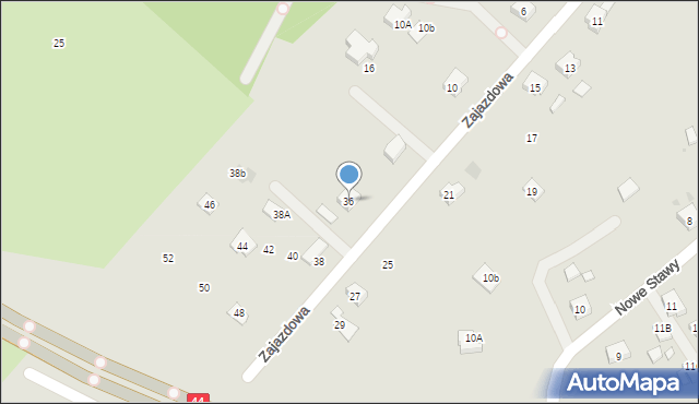 Oświęcim, Zajazdowa, 36, mapa Oświęcimia