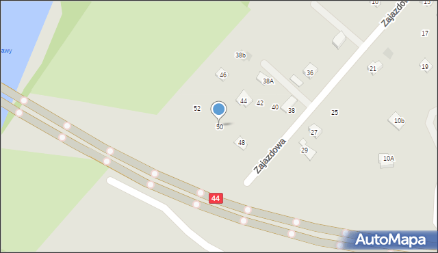 Oświęcim, Zajazdowa, 50, mapa Oświęcimia