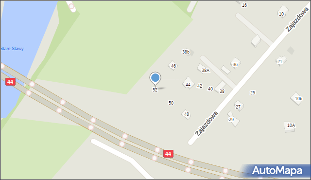 Oświęcim, Zajazdowa, 52, mapa Oświęcimia