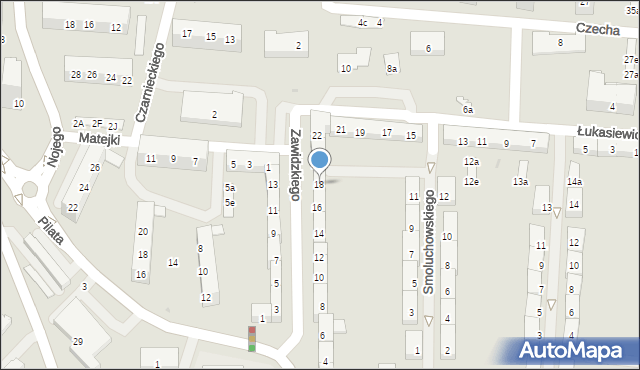 Oświęcim, Zawidzkiego Jana Wiktora, 18, mapa Oświęcimia