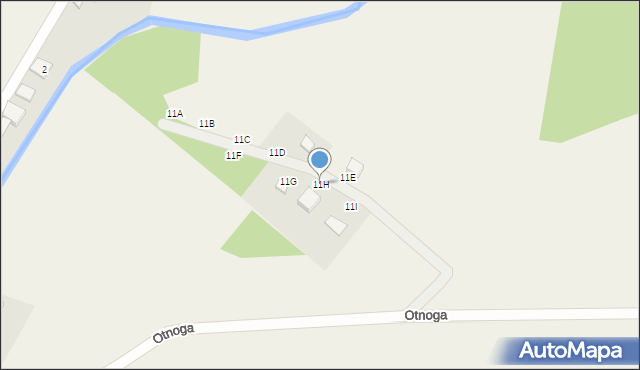 Otnoga, Zawiat, 11H, mapa Otnoga