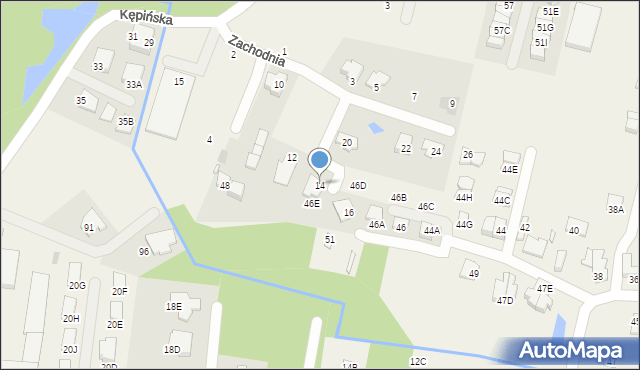 Otrębusy, Zachodnia, 14, mapa Otrębusy