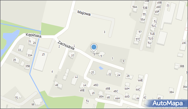 Otrębusy, Zachodnia, 3, mapa Otrębusy