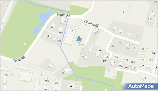 Otrębusy, Zachodnia, 4, mapa Otrębusy