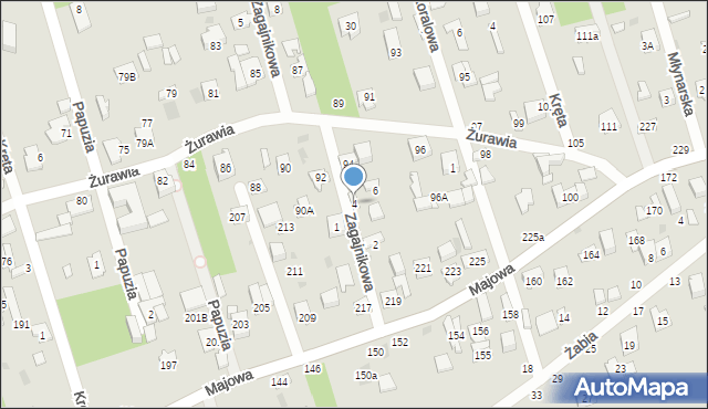 Otwock, Zagajnikowa, 4, mapa Otwock