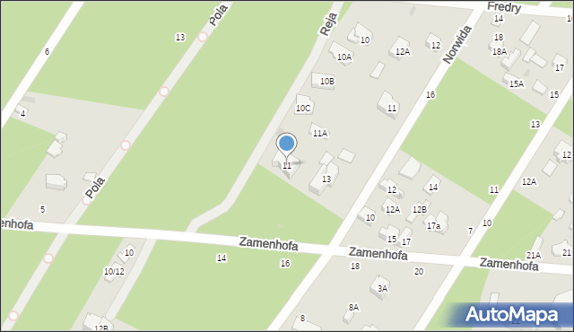 Otwock, Zamenhofa Ludwika, dr., 11, mapa Otwock