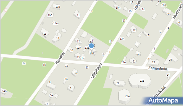 Otwock, Zamenhofa Ludwika, dr., 17a, mapa Otwock