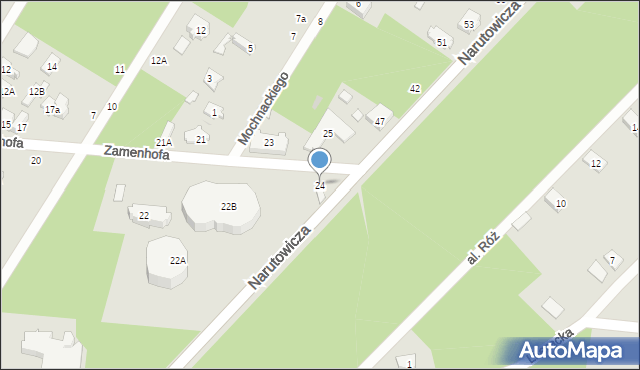 Otwock, Zamenhofa Ludwika, dr., 24, mapa Otwock