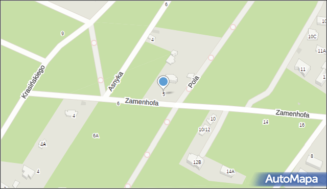 Otwock, Zamenhofa Ludwika, dr., 5, mapa Otwock