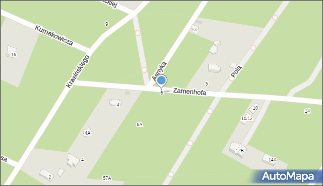 Otwock, Zamenhofa Ludwika, dr., 6, mapa Otwock