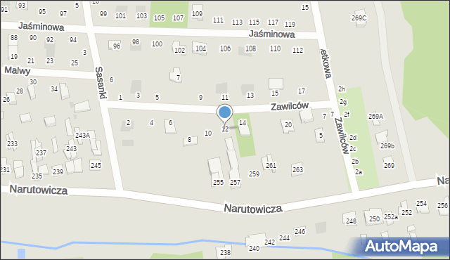 Otwock, Zawilców, 12, mapa Otwock