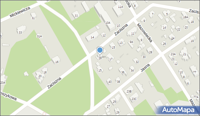 Otwock, Zaciszna, 19, mapa Otwock