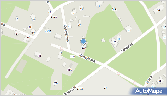 Otwock, Zaciszna, 20A, mapa Otwock
