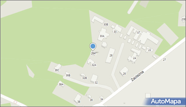 Otwock, Zaciszna, 28A, mapa Otwock
