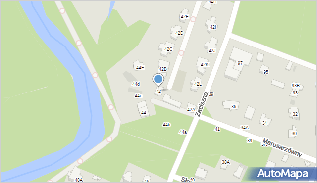 Otwock, Zaciszna, 42, mapa Otwock