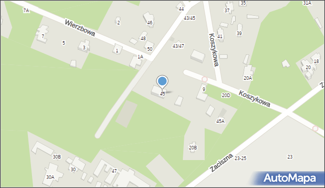 Otwock, Zaciszna, 45, mapa Otwock