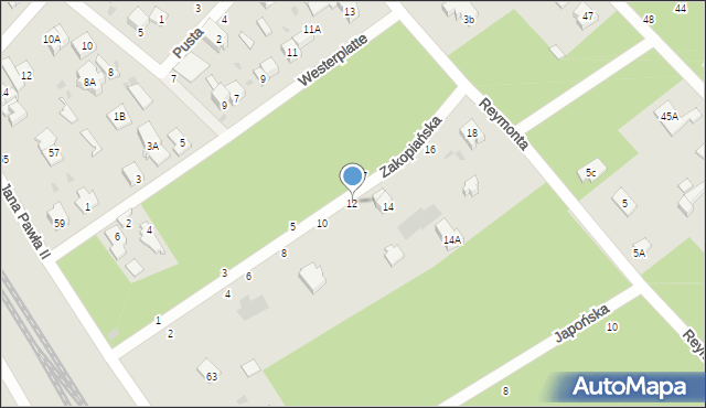 Otwock, Zakopiańska, 12, mapa Otwock