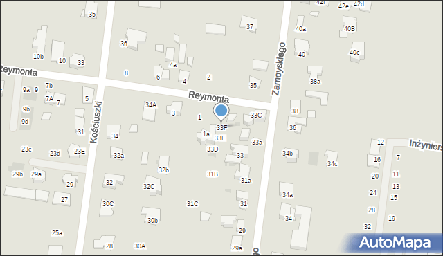 Ożarów Mazowiecki, Zamoyskiego Jana, hetm., 33F, mapa Ożarów Mazowiecki