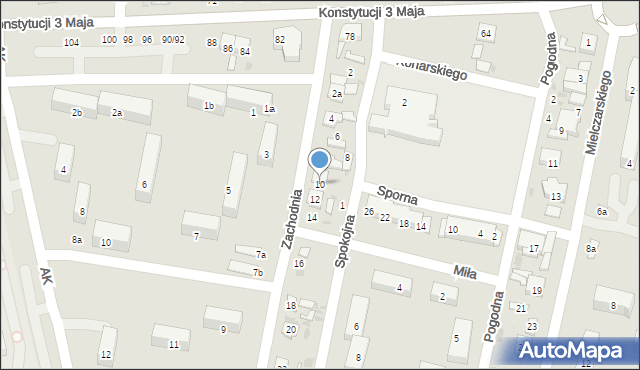 Ozorków, Zachodnia, 10, mapa Ozorków