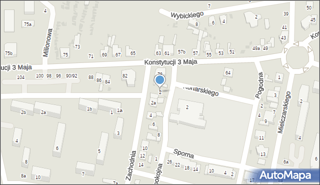 Ozorków, Zachodnia, 2, mapa Ozorków