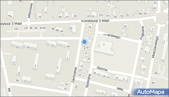 Ozorków, Zachodnia, 4, mapa Ozorków