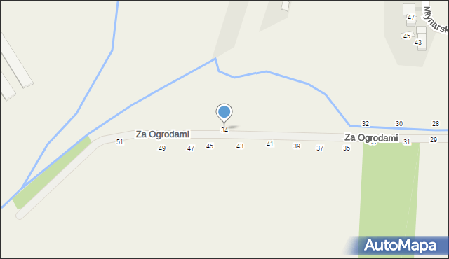 Ozorowice, Za Ogrodami, 34, mapa Ozorowice