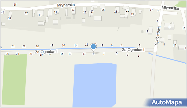 Ozorowice, Za Ogrodami, 9, mapa Ozorowice