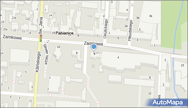 Pabianice, Zamkowa, 6, mapa Pabianic