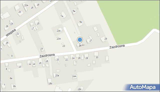 Palowice, Zazdrosna, 25, mapa Palowice