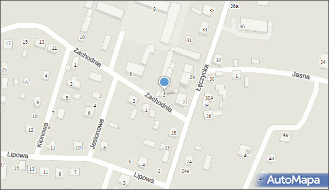 Parzęczew, Zachodnia, 2, mapa Parzęczew