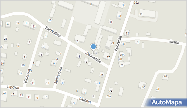 Parzęczew, Zachodnia, 4, mapa Parzęczew