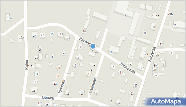 Parzęczew, Zachodnia, 7, mapa Parzęczew