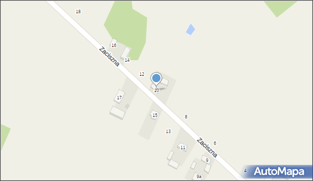 Parzniewice, Zaciszna, 10, mapa Parzniewice