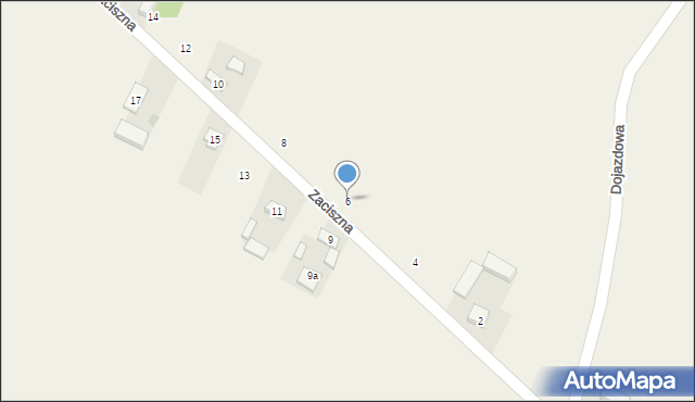 Parzniewice, Zaciszna, 6, mapa Parzniewice